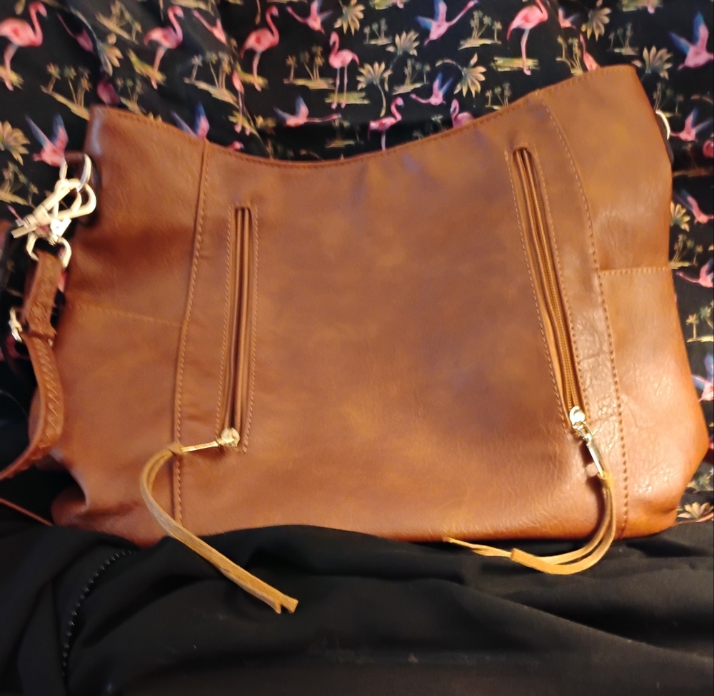 Elegant Brown Faux Leather Women's Bag